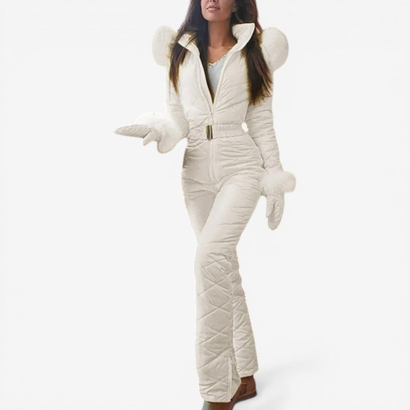 Long Sleeve Ski Suit with Stand Collar