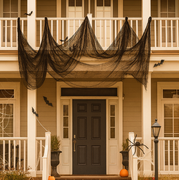 PhantomWeb Halloween Spider Web – Black Polyester for Indoor & Outdoor