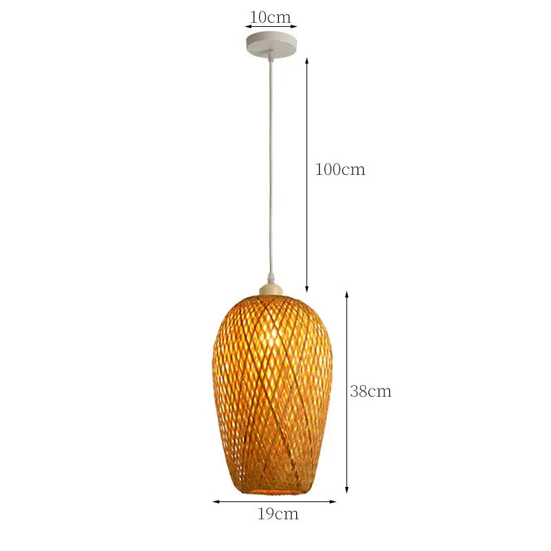 NaturalElegance - Three Handwoven Shades for Warm Boho Ambience | Natural Wooden Canopy with Soft Diffused Glow | Statement Lighting for Dining, Kitchen or Living Room