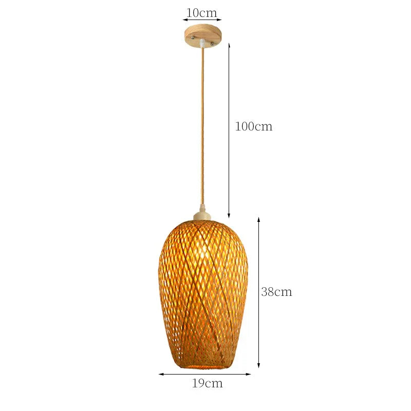 NaturalElegance - Three Handwoven Shades for Warm Boho Ambience | Natural Wooden Canopy with Soft Diffused Glow | Statement Lighting for Dining, Kitchen or Living Room