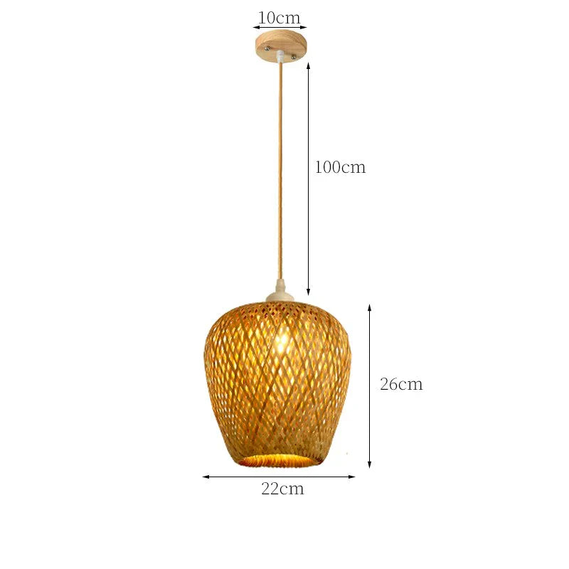 NaturalElegance - Three Handwoven Shades for Warm Boho Ambience | Natural Wooden Canopy with Soft Diffused Glow | Statement Lighting for Dining, Kitchen or Living Room