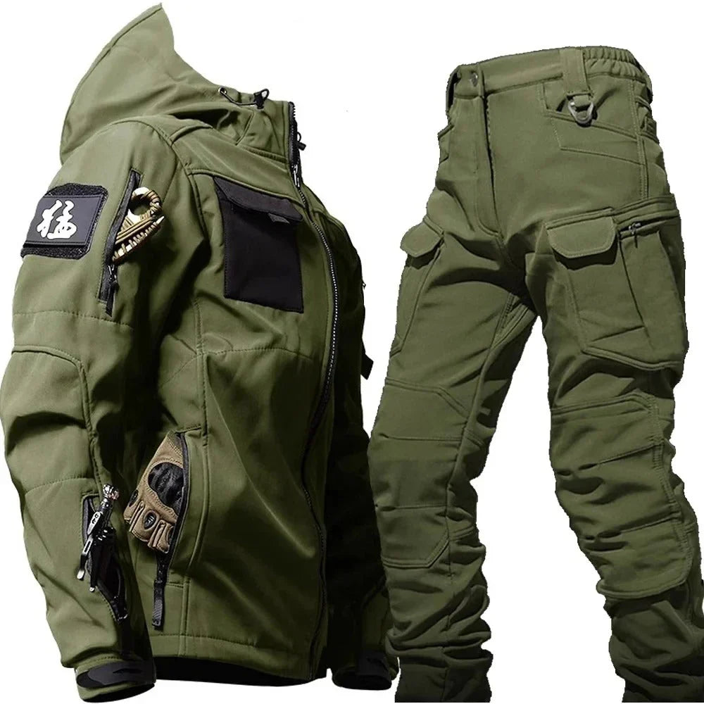 Men’s Rain Suit Set - Jacket & Pants for All-Weather Protection | Hooded Design with Freedom of Movement | Outdoor Ready for Hiking, Cycling or City Walks