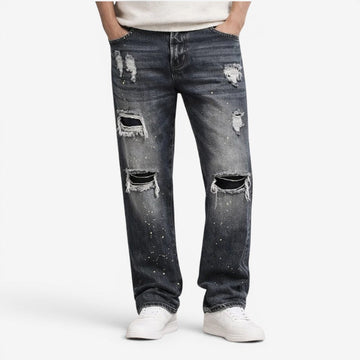 Men's High Waisted Wide Leg Trousers