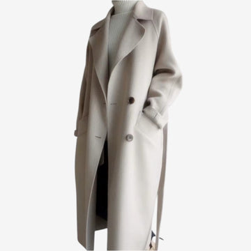 Chic Women's Long Sleeve Overcoat with Button Front