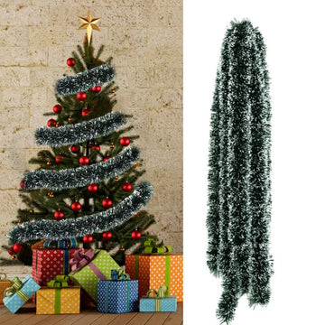 Thick Lametta Garland with Snow Tops