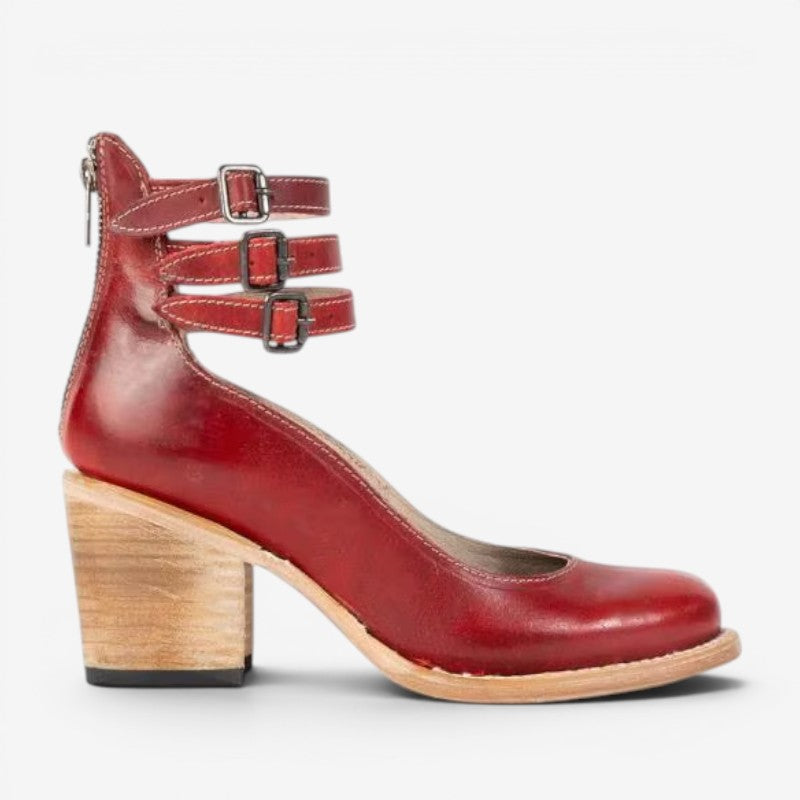 Women's High-Heeled Sandals with Ankle Straps