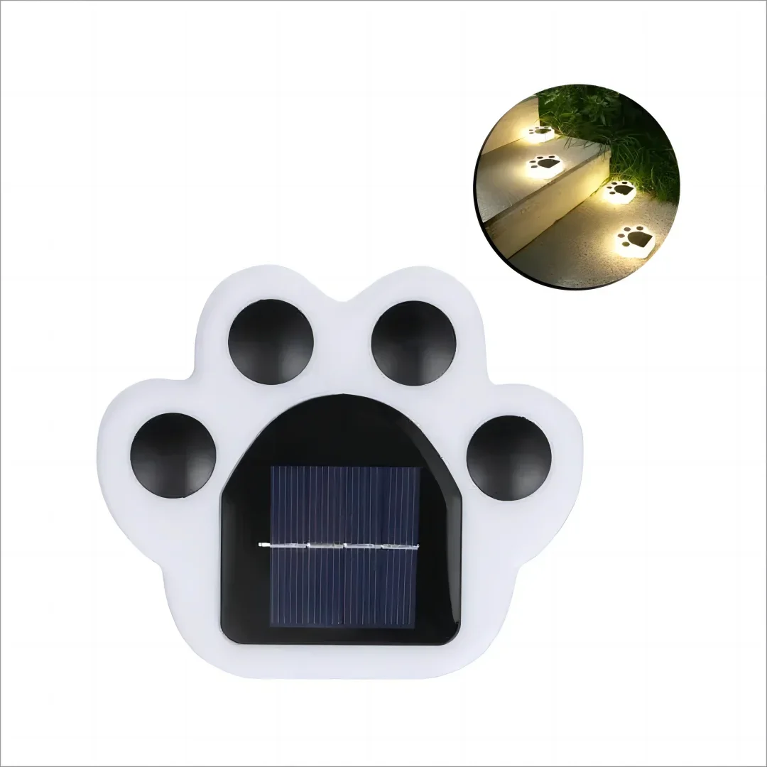 PawGlow - Solar-Powered Paw Print Pathway Lights Whimsical Paw Print Design with Soft Warm Glow | Eco-Friendly Solar Charging with Automatic Dusk-to-Dawn Illumination | Durable Weather-Resistant Accent for Garden, Walkway, or Patio