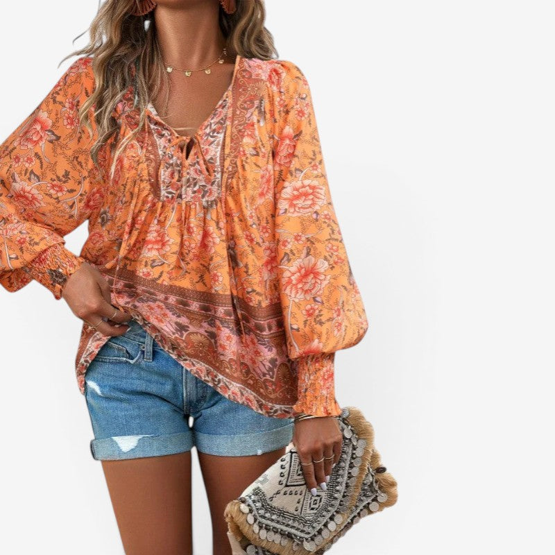 Women’s Floral Print Long Sleeve Blouse