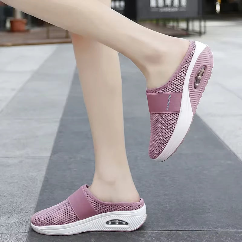 Aerovelle – Kerek orrú slip-on cipő légáteresztő hálós felsőrésszel