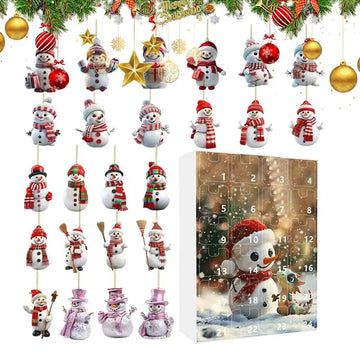 Advent Calendar 2025, Flat acrylic snowman, Christmas countdown