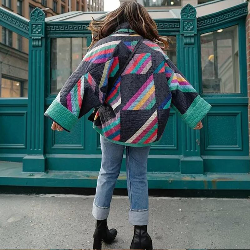 Stylish Long Sleeve Patterned Jacket for Women