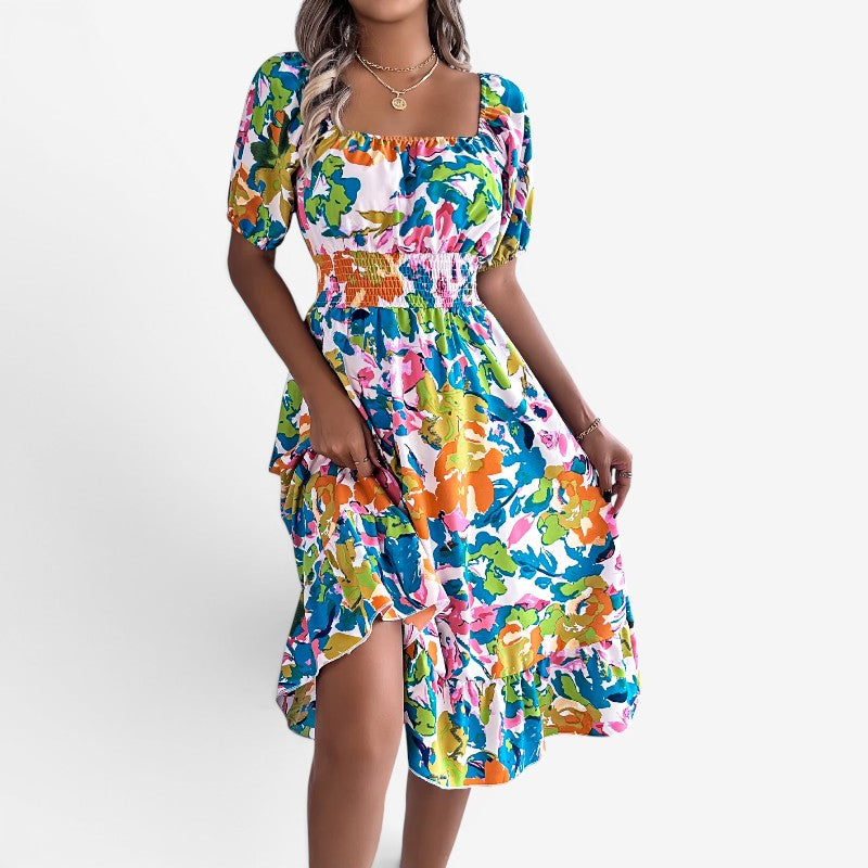 Women's Floral Off-Shoulder Midi Dress