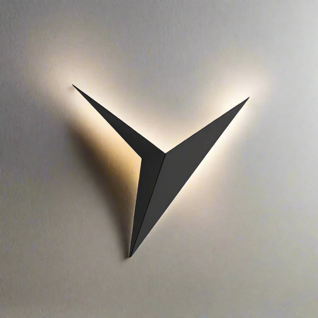GeoGlow - Modern Triangular Wall Sconces Sculptural Geometric Design | Soft Ambient Glow for Hallway, Bedroom, or Accent Lighting | Sleek Space-Saving Wall-Mounted Fixture