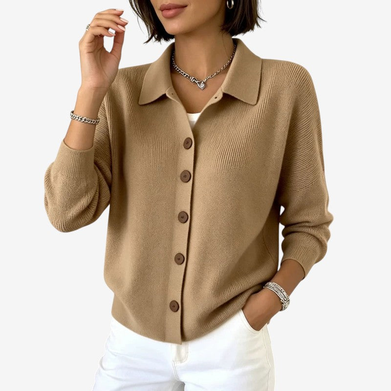 Chic Women's Knit Cardigan with Button Front