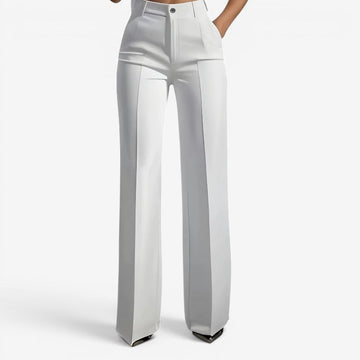 Chic Women's High Waisted Straight Leg Pants