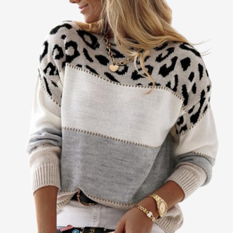 Oversized Crew Neck Printed Sweater
