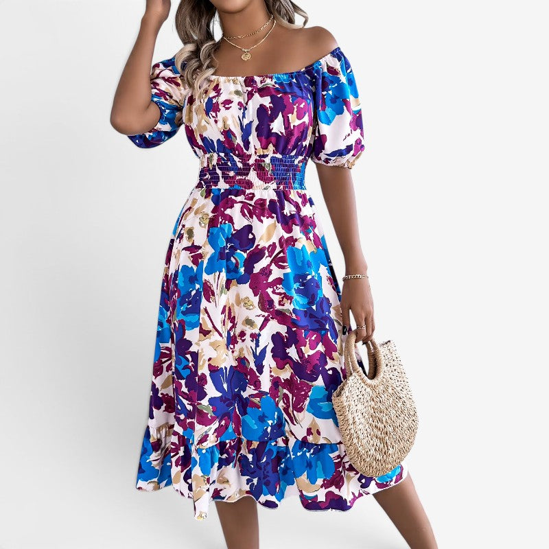 Women's Floral Off-Shoulder Midi Dress