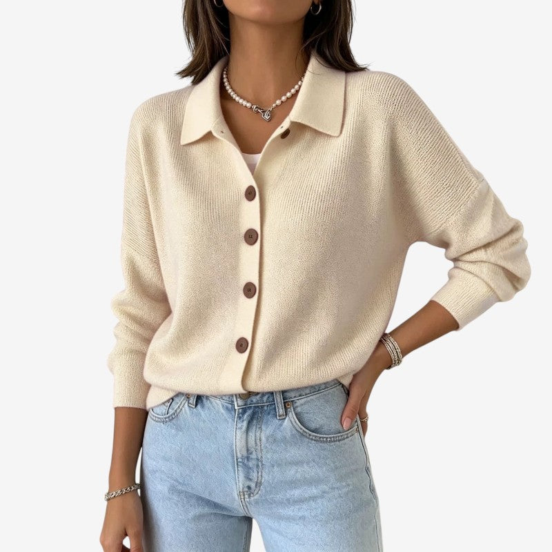 Chic Women's Knit Cardigan with Button Front