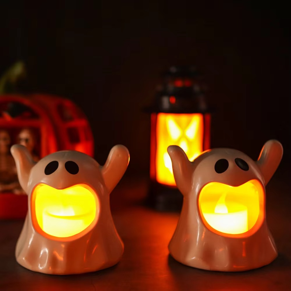 Halloween Ghost LED Lamp – Battery Operated Decoration