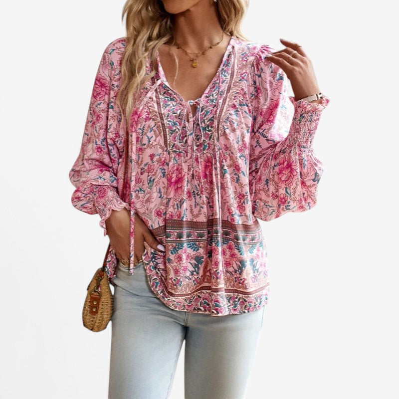 Women’s Floral Print Long Sleeve Blouse
