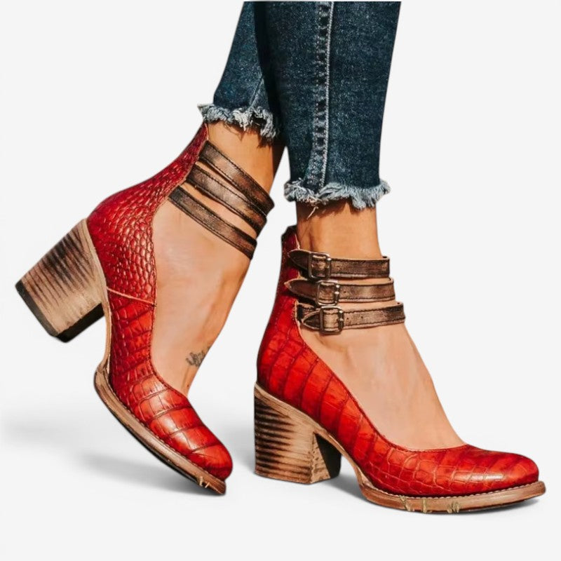 Women's High-Heeled Sandals with Ankle Straps