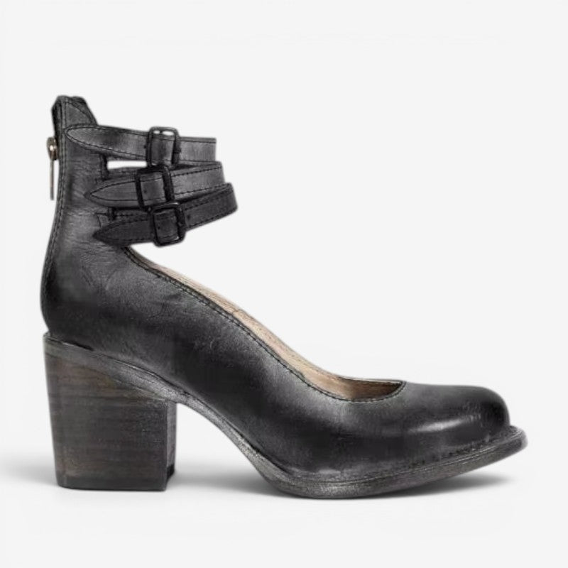 Women's High-Heeled Sandals with Ankle Straps