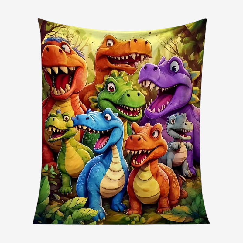 DinoLayer - Plüss takaró 3D dinoszaurusz mintával
