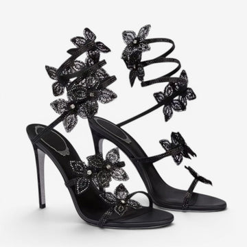 Elegant High Heeled Sandals with Pointed Toe