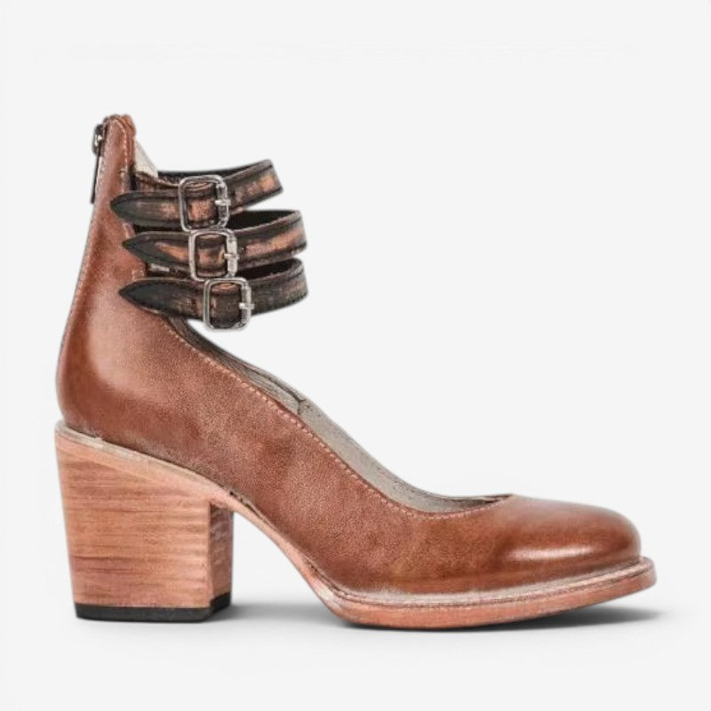 Women's High-Heeled Sandals with Ankle Straps