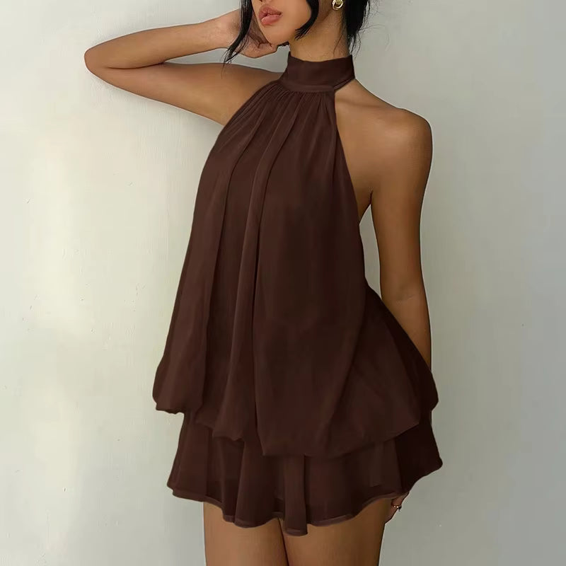 Chic Women's Halter A-Line Mini Dress