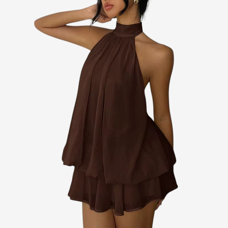 Chic Women's Halter A-Line Mini Dress