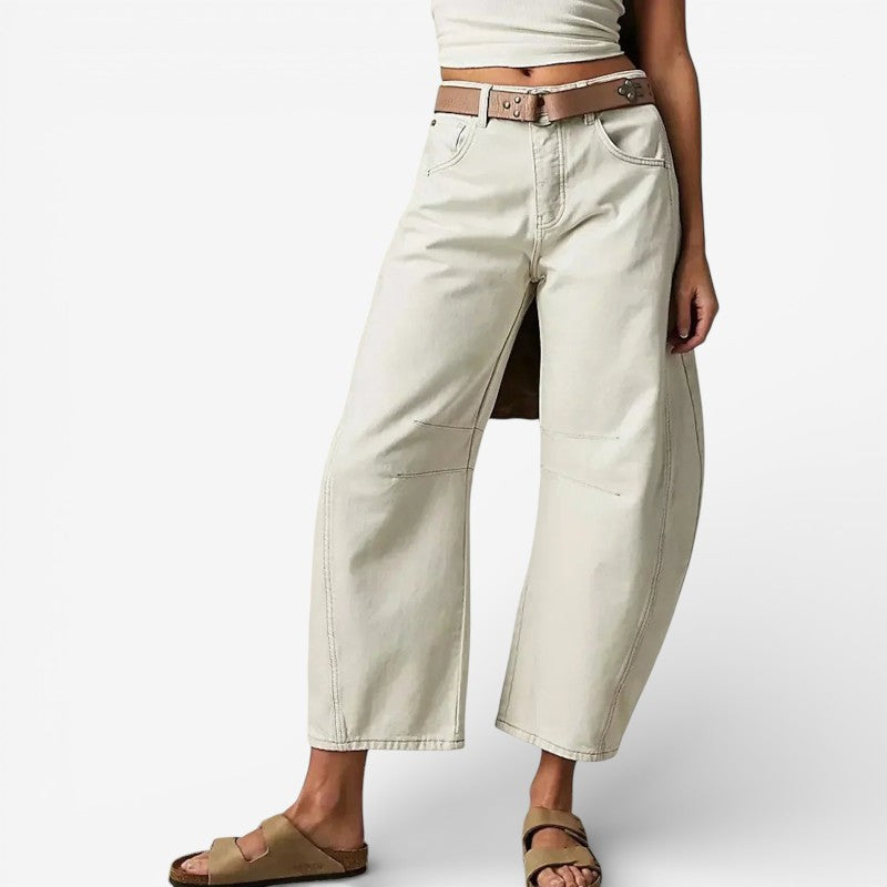 Women's Wide Leg Ankle Length Trousers