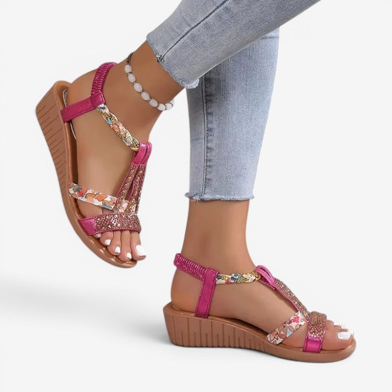Ladies Wedge Sandals with Pearl Details