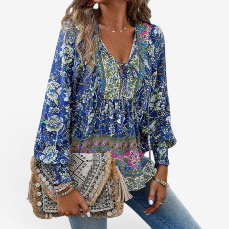 Women’s Floral Print Long Sleeve Blouse