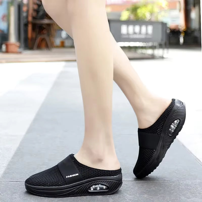 Aerovelle – Kerek orrú slip-on cipő légáteresztő hálós felsőrésszel