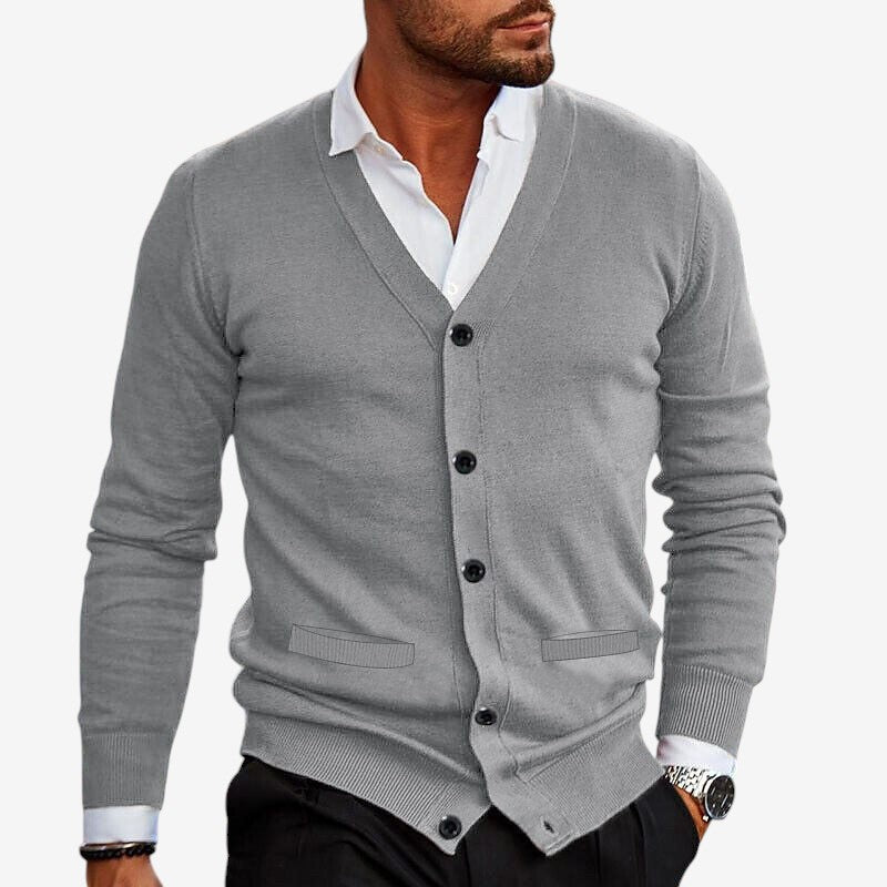 Men’s Long Sleeve Button Neck Cardigan