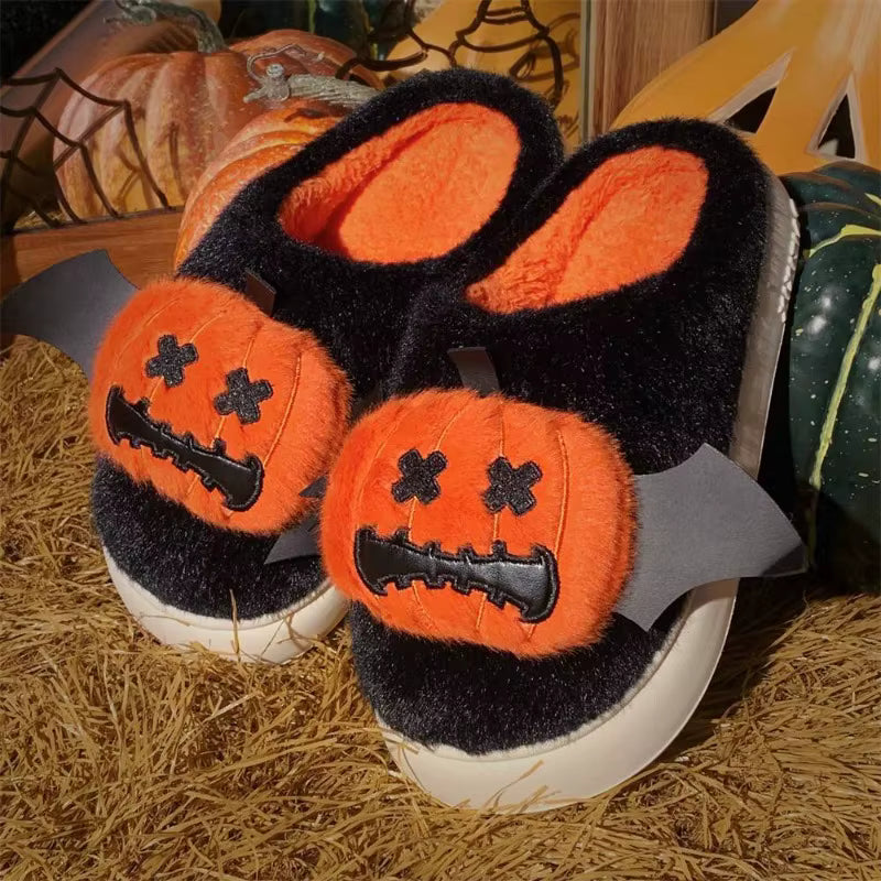 Cozy Halloween Slippers with Cartoon Design