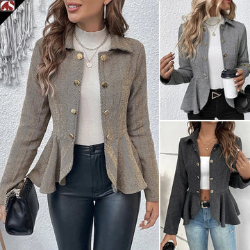 Molly - Office Blazer with Ruffled Trim
