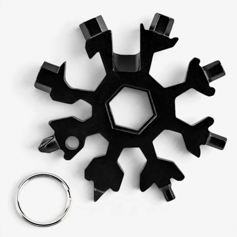 HexaFrost - 18 az 1-ben hópehely multitool csavarkulcs hatszögletű és nyolcszögletű funkciókkal