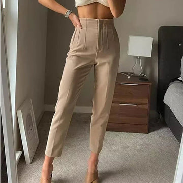 Sara - High-waisted Slim-Fit Formal Pants