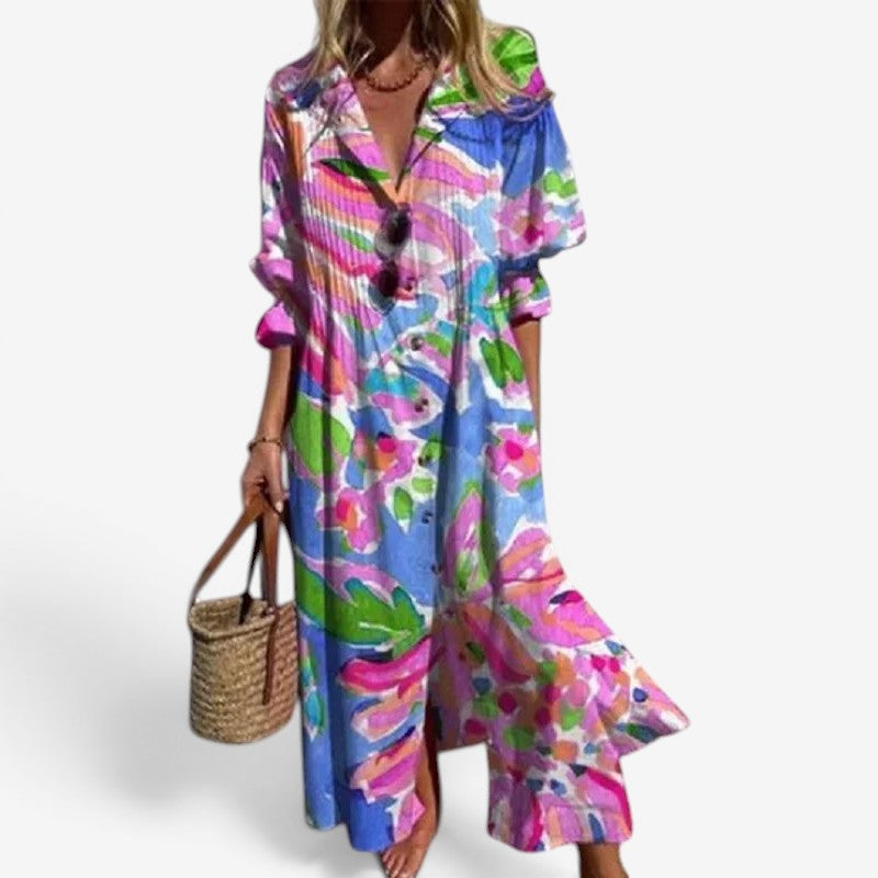 Women’s Floral Long Sleeve Loose Fit Dress