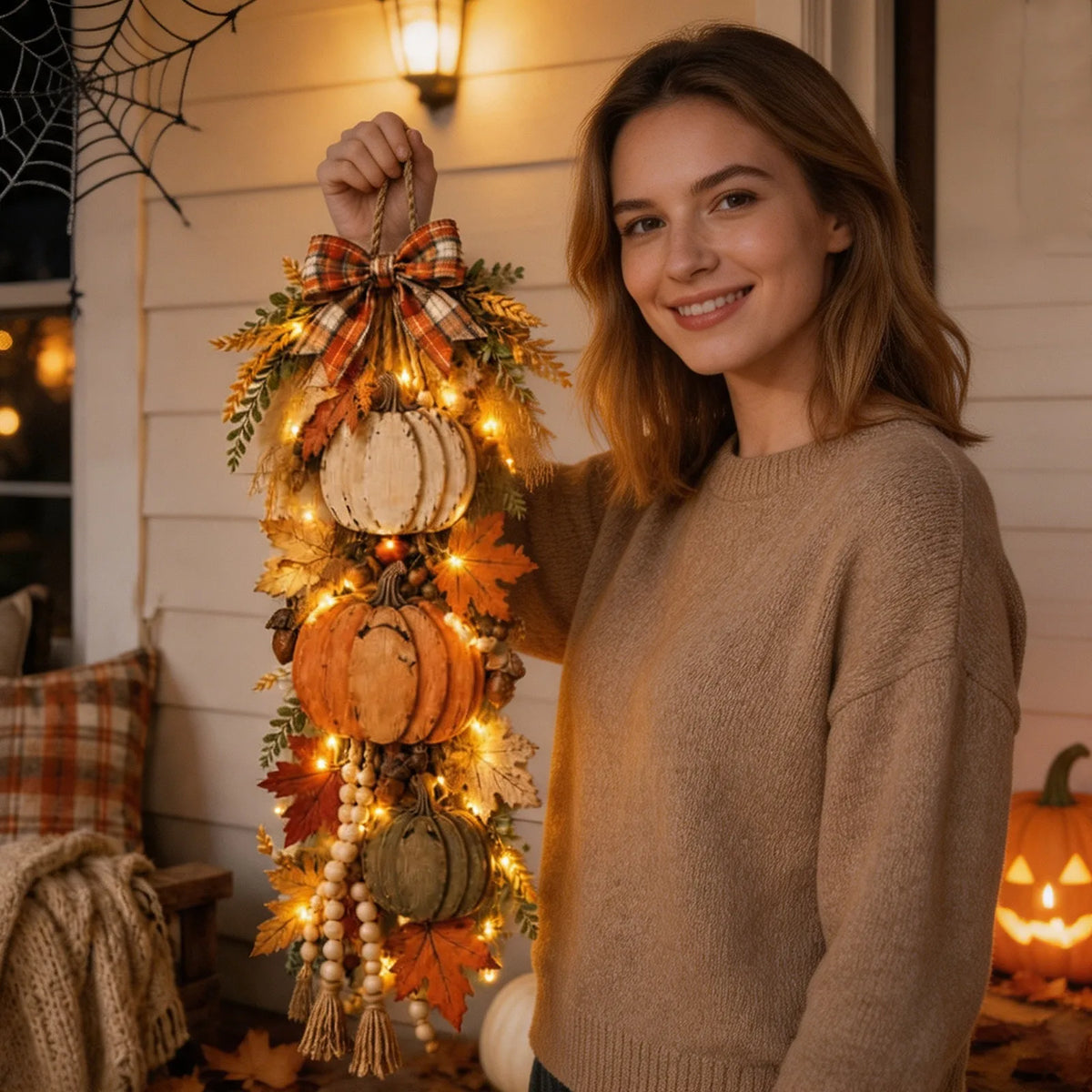 Pumpglow - Fa tök dekoráció LED világítással