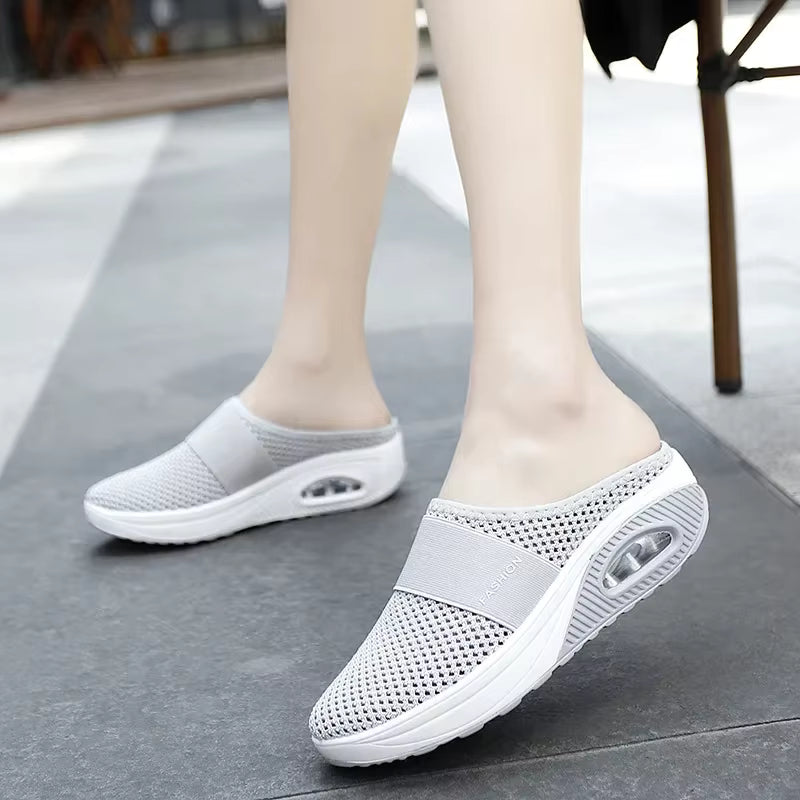 Aerovelle – Kerek orrú slip-on cipő légáteresztő hálós felsőrésszel