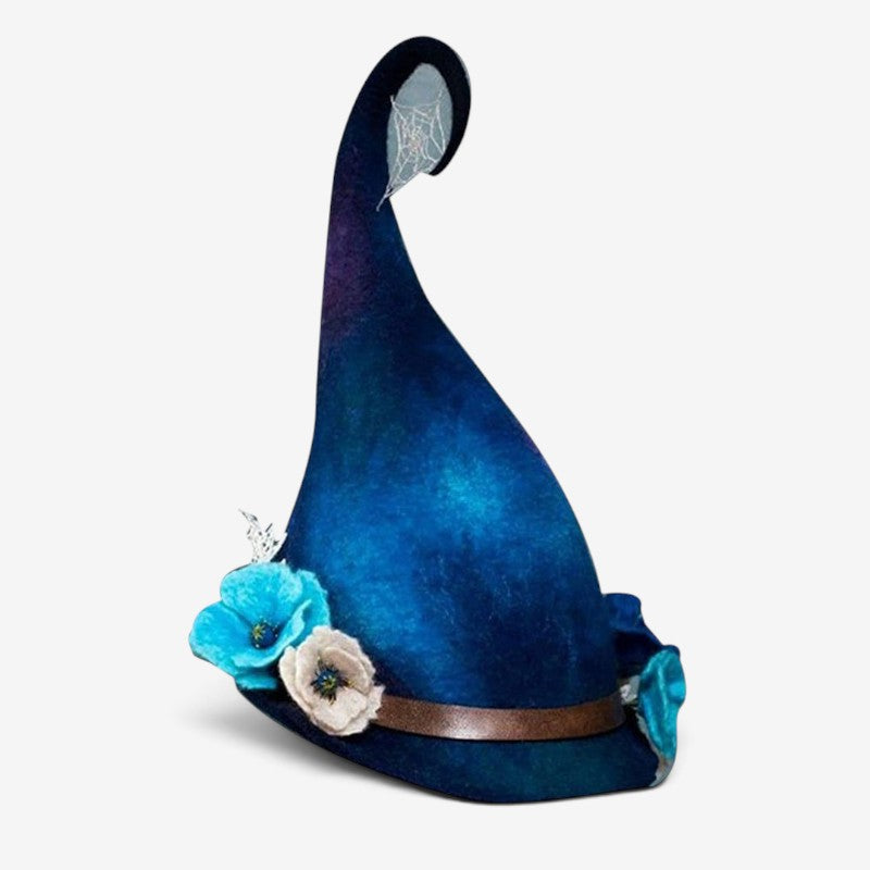 Floral Embellished Felt Witch Hat