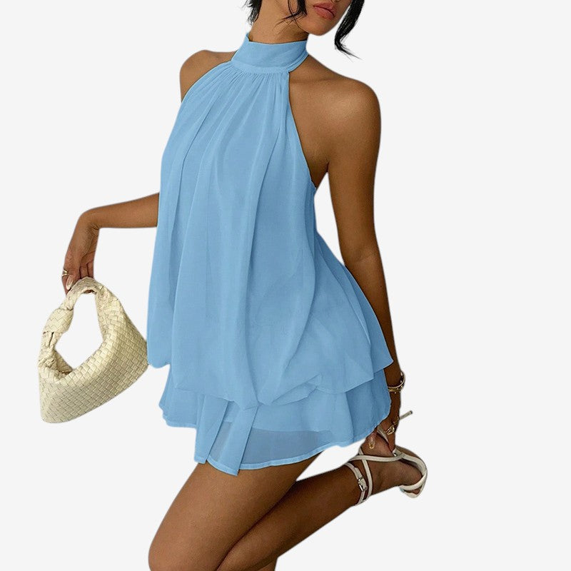 Chic Women's Halter A-Line Mini Dress