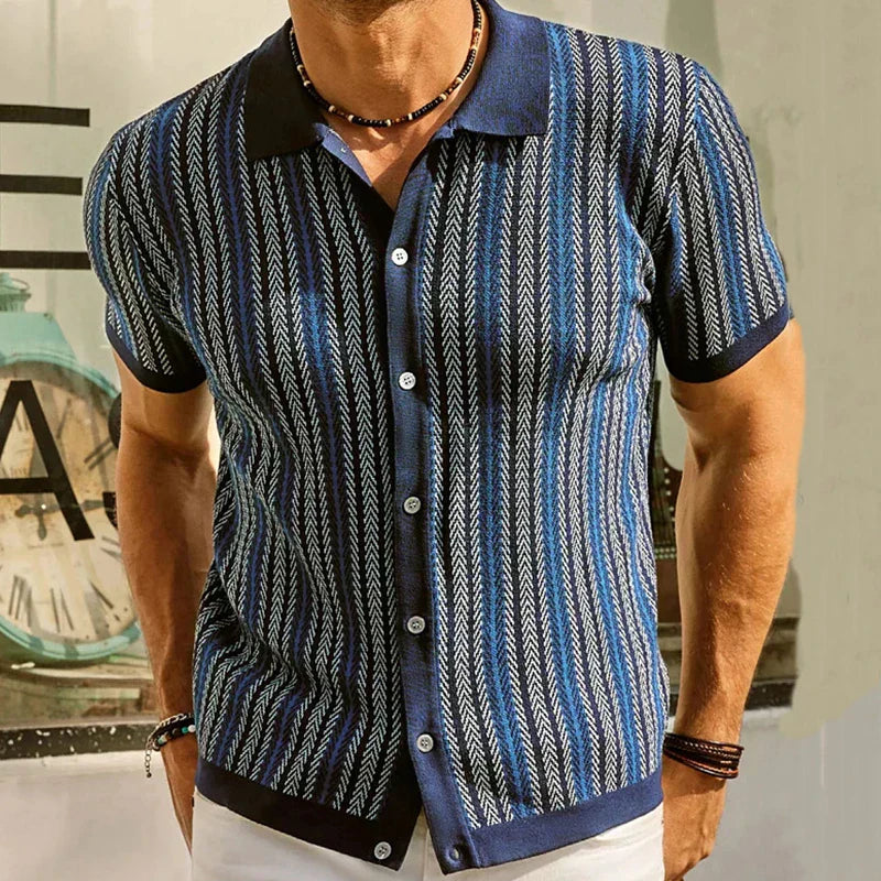 Victor Classique Polo with Chevron Stripes