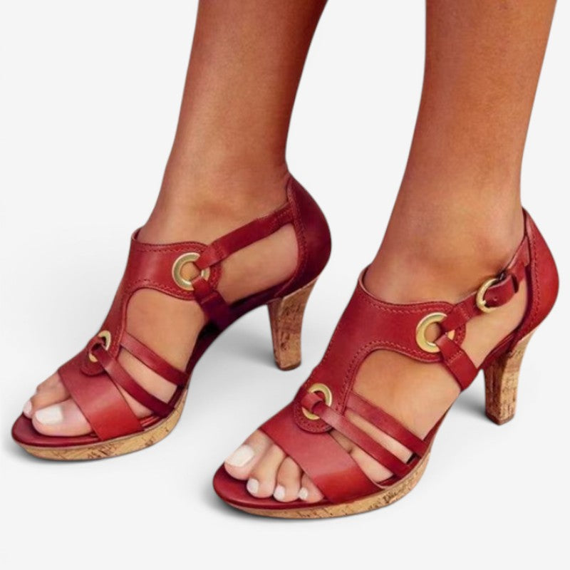 Women's High Heeled Sandals with Pointed Toe