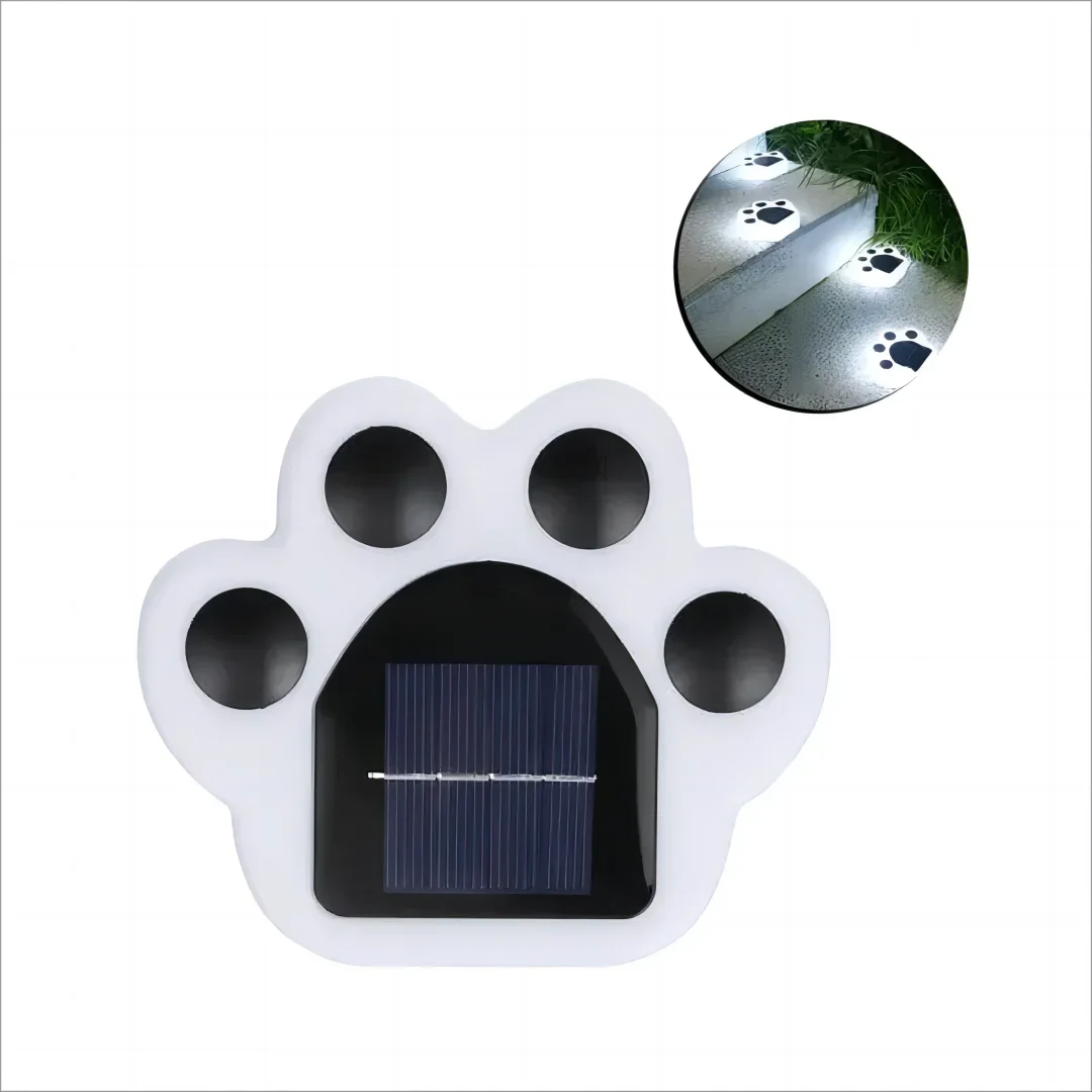 PawGlow - Solar-Powered Paw Print Pathway Lights Whimsical Paw Print Design with Soft Warm Glow | Eco-Friendly Solar Charging with Automatic Dusk-to-Dawn Illumination | Durable Weather-Resistant Accent for Garden, Walkway, or Patio