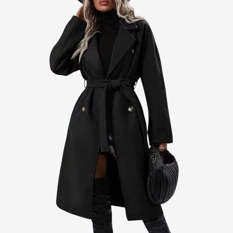 Women’s Belted Long Sleeve Coat