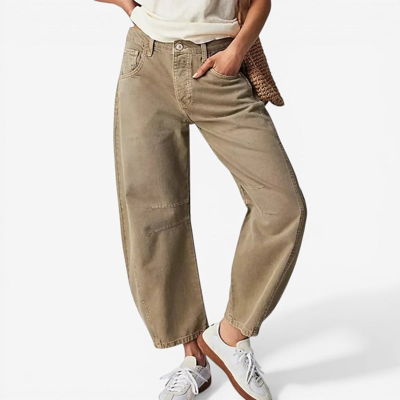 Women's Wide Leg Ankle Length Trousers